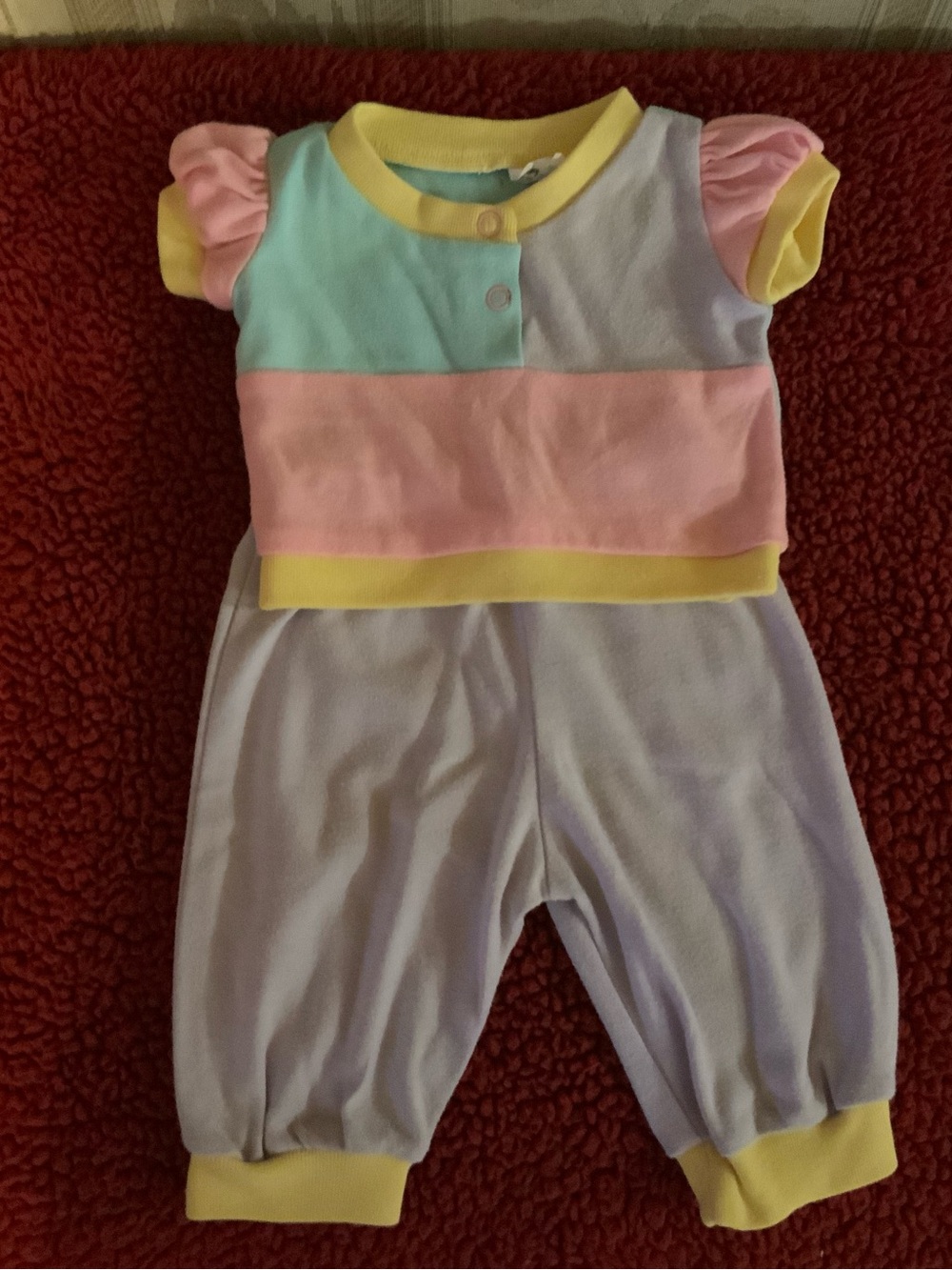 Cotton Candy Pastel Multi-Color Infants 3 piece Matching Set